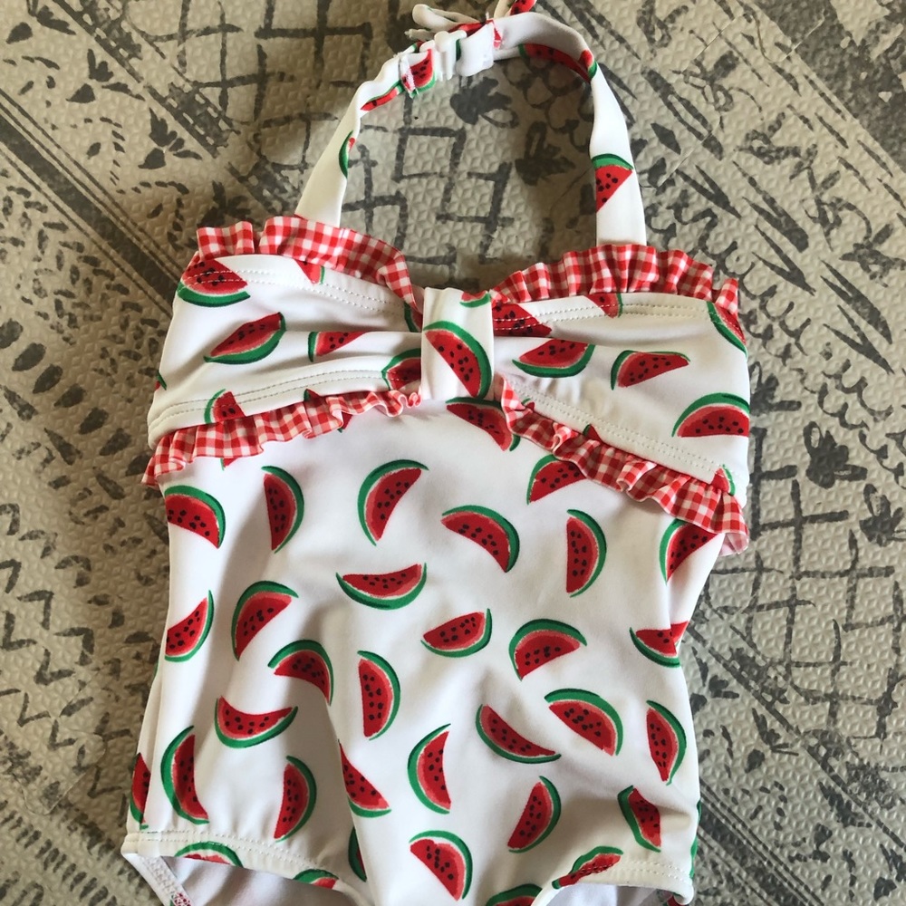 NWOT Janie and Jack watermelon bathing suit 6-12m